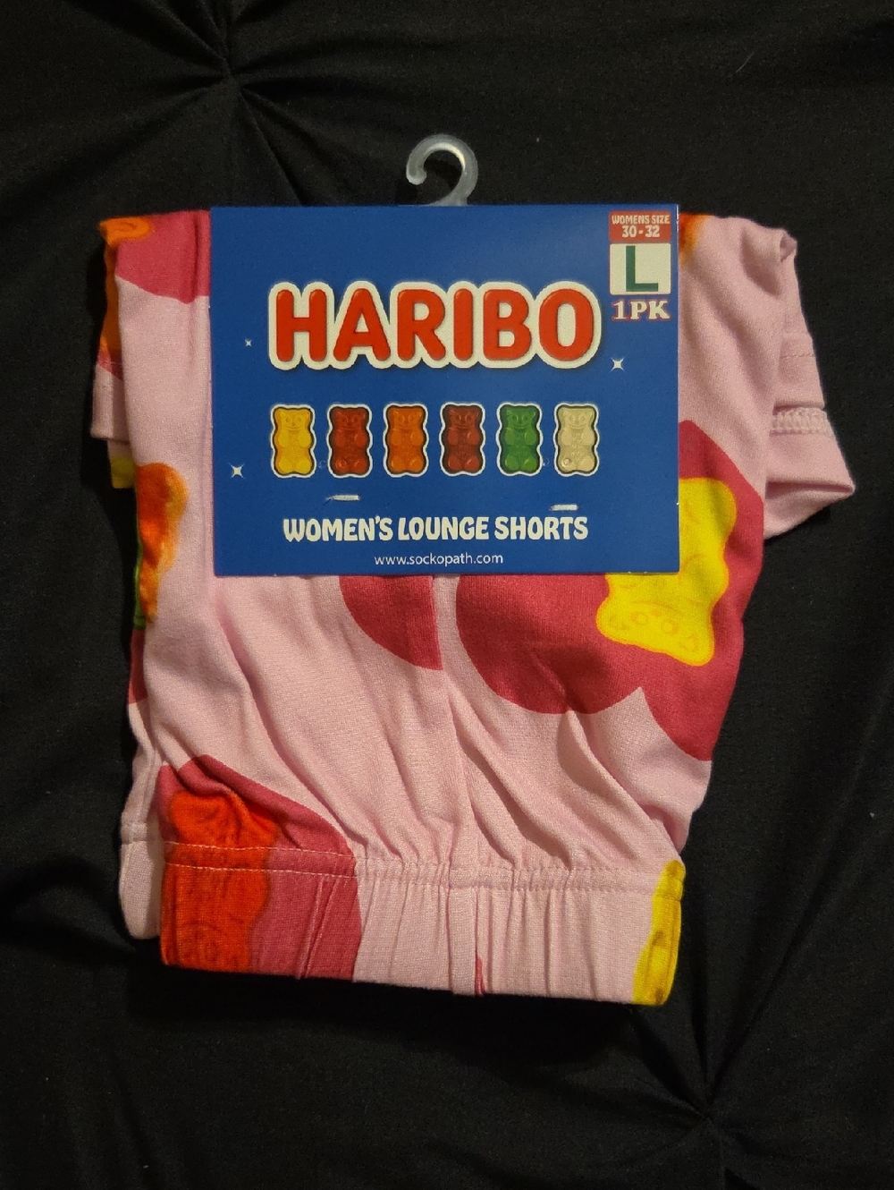 HARIBO Pink Women's Lounge Shorts with Colorful Gummi Bear Print